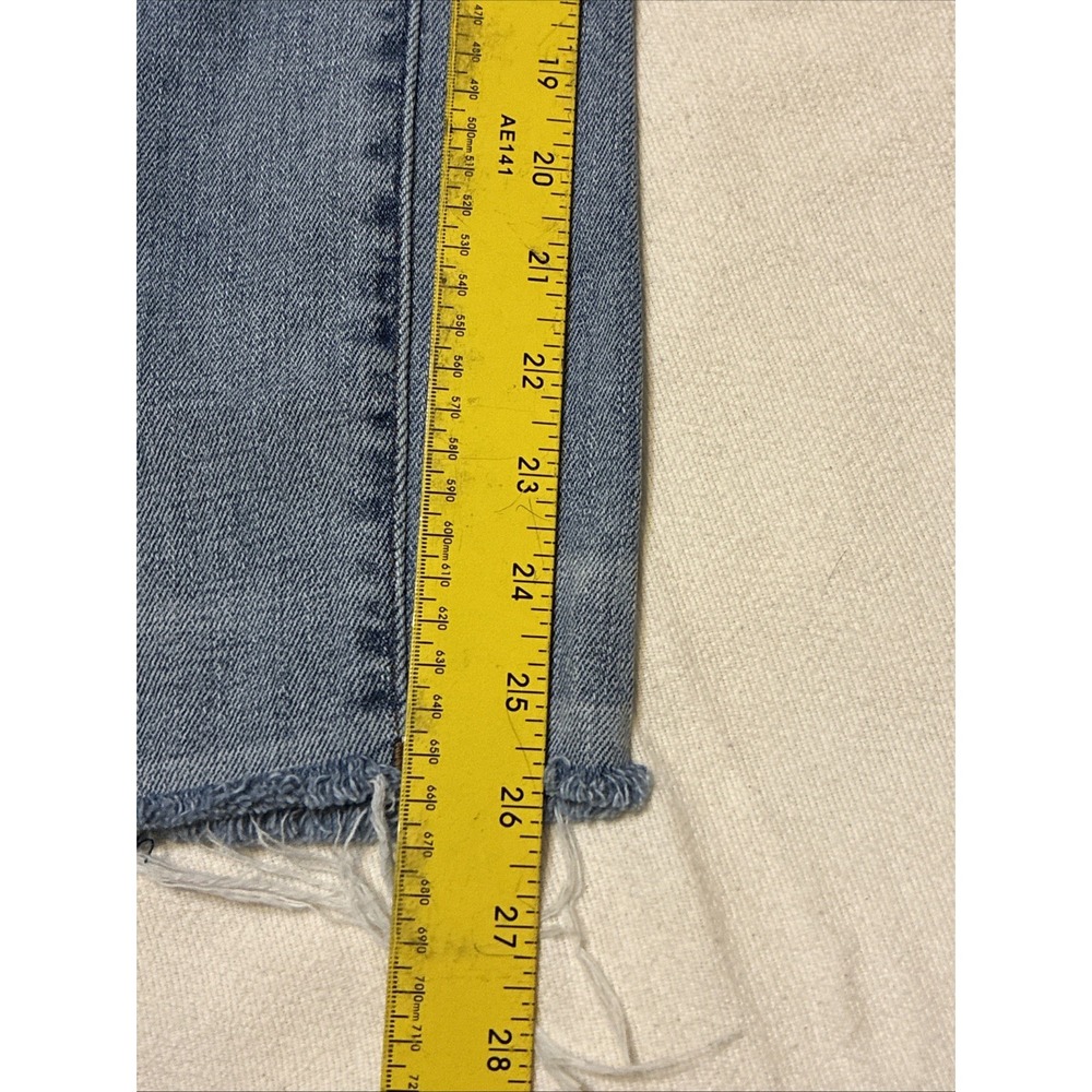 Kut from the Kloth Women Jeans Reese 4 Mid-rise Straight-leg Med Blue Distressed - Picture 4 of 13